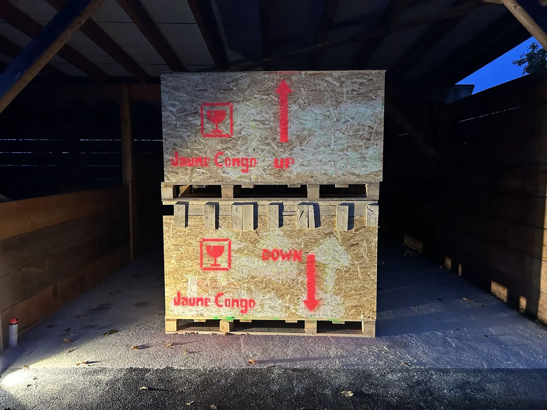 Les palettes prêtes à l'envoi